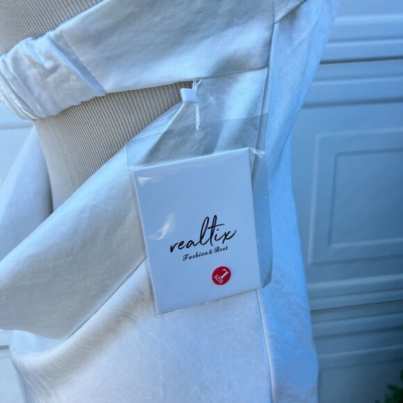 Realtix White backless Dress Party Wedding White Long Dress Size L - Picture 7 of 12